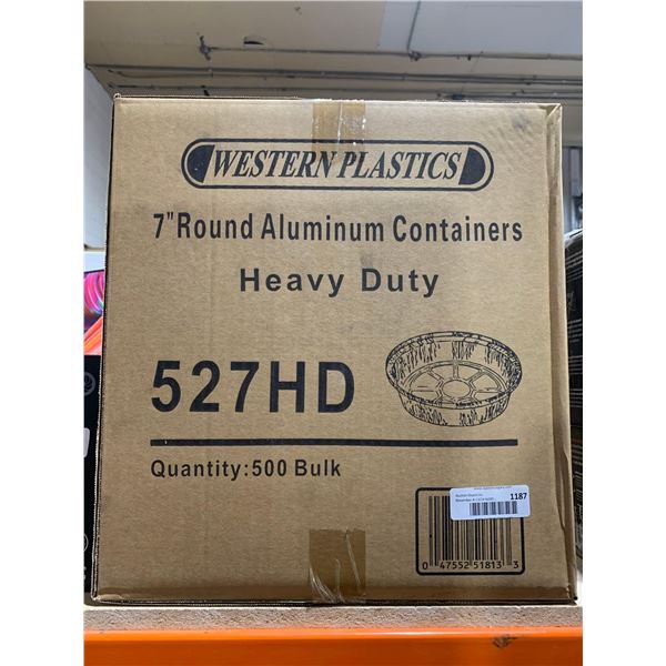 Western Plastics 7" Round Aluminum Containers Heavy Duty 527HD 500 Count