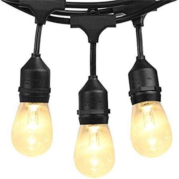 Luminus PPSL48 LED 48Ft 14.6m 24 sockets String Lights with Clear Bulbs