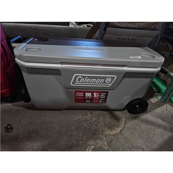 Coleman Classic 100 Qt Insulated Cooler on Wheels with Pull Handle