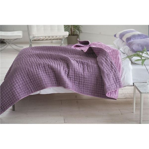 Chenevard Reversible Quilt & Pillow Shams Damson & Magenta by Designers Guild Bedding- California Ki