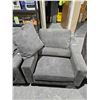 Image 2 : Trendline Living Collection Armchair with back support pillow & Throw Pillow - Gray