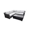 Image 1 : Patio Plus Brentwood 4-Piece Wicker Patio Sectional Set with Sunbrella Cast Silver Cushions