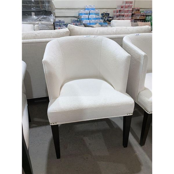 White Arm Chair With Wood Legs 24" x 24"