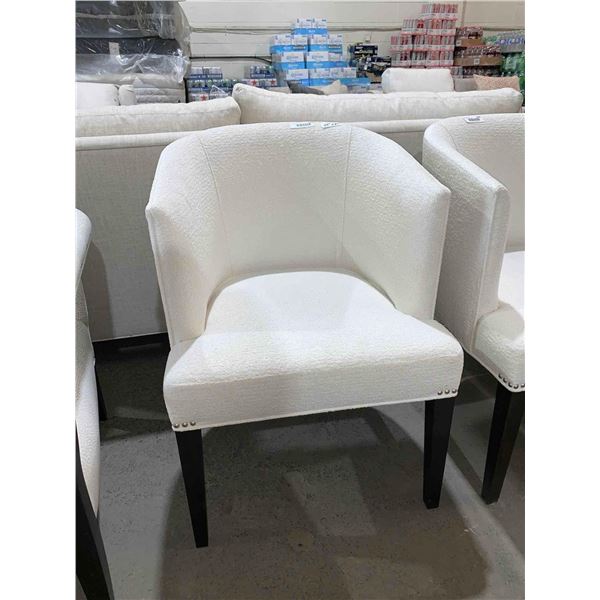 White Arm Chair With Wood Legs 24" x 24"