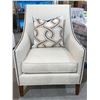Image 4 : Vogel By Chervin High Back Fabric Arm Chair 30"x30" And Ottoman 26"x20" With Nailhead Trim And Throw