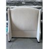 Image 1 : Fabric Upholstered Twin Size Headboard Cream Tweed/Linen