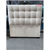 Image 1 : Upholstered Tufted Twin Size Headboard Cream Velour