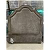 Image 1 : Upholstered Nailhead And Velour Twin Size Headboard Grey