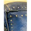 Image 2 : InterludeHome Hair On Hide Style Ottoman Square Blue 24"