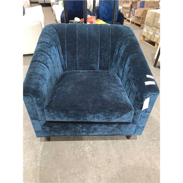 Vogel By Chervin Madison Blue Velour/Velvet Arm Chair 36" x 36"