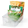 Image 1 : YouCopia FreezeUp Freezer Bin 15", BPA-Free Clear Fridge Organizer with Adjustable Dividers and Hand