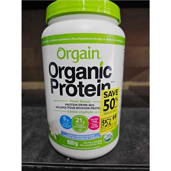 Orgain - Organic Protein Plant Based Protein Powder Vanilla, 920 Gram