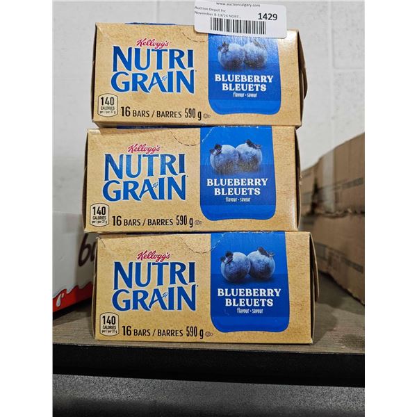 Kellogg's Nutri-Grain Blueberry Flavour 3x592g