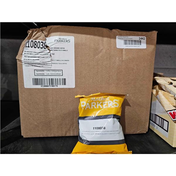 Mother Parkers Hazelnut Vanilla Artificially Flavored Coffee Grounds 42x2.25oz