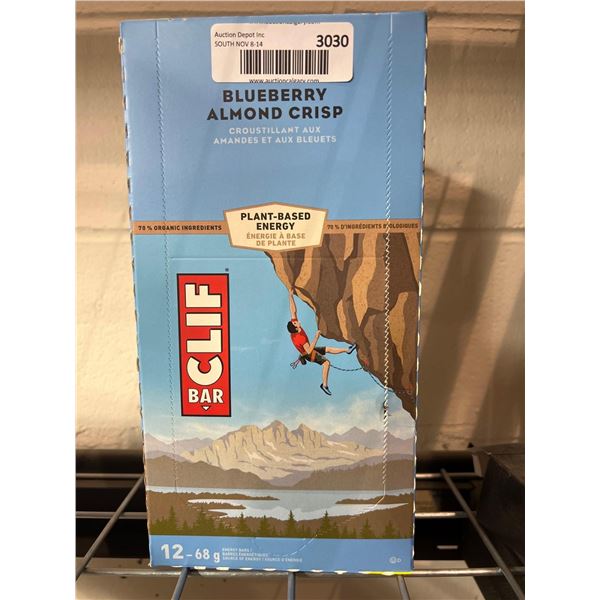 Clif blueberry almond crisp granola bars 12x68g