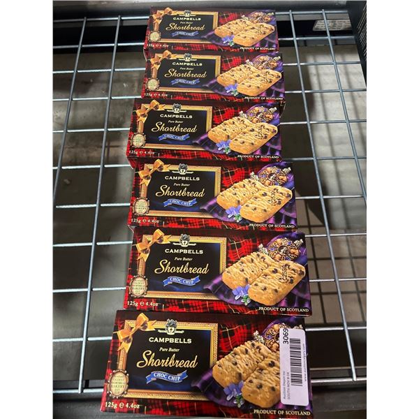 Campbells pure butter chocolate chip shortbread cookies 6x125g