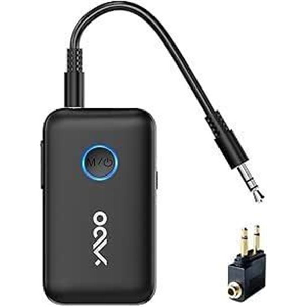 YMOO Bluetooth 5.3 Transmitter Receiver, 2-in-1 Wireless Bluetooth Adapter,3.5mm Low Latency Audio A