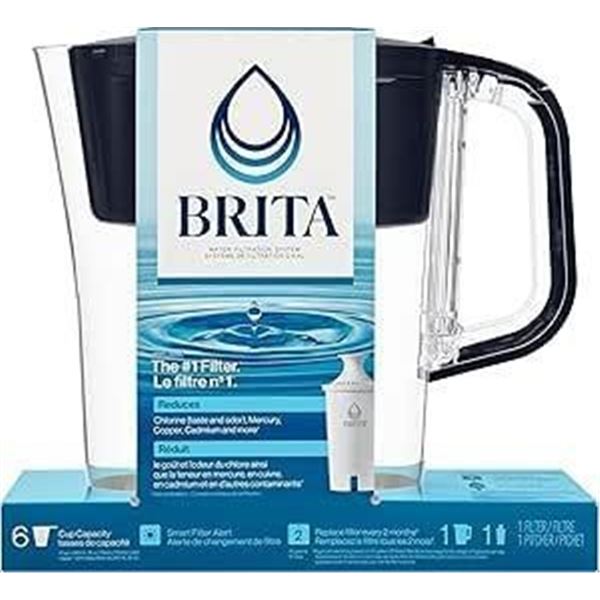 Brita 6 Cup Filter Pitcher with Smart Light Indicator, Reduces Chlorine taste and odour from Tap Wat