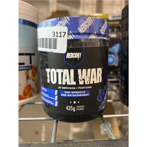 Redcon 1 total war pre-workout blue raspberry flavor 435g