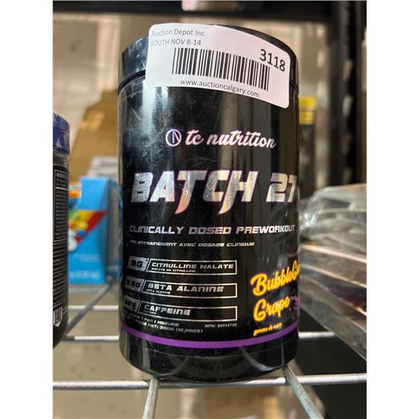 Batch 21 pre workout bubble gum grape flavor