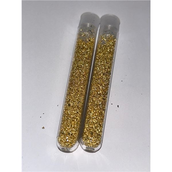 Large Vials of Golden Flake Material - LOT of 2