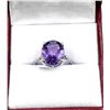 Image 1 : Sterling Silver Natural Amethyst (4ct) Ring, Size 8, W/A $400.00. Amethyst is the birthstone for Feb