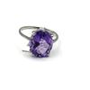 Image 2 : Sterling Silver Natural Amethyst (4ct) Ring, Size 8, W/A $400.00. Amethyst is the birthstone for Feb