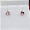 Image 1 : 14KT Yellow Gold Pink CZ Earrings,Retail $200.00.