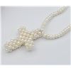 Image 1 : Freshwater Pearl 4.5-2.5mm Cross 16" Necklace, W/A $995.00.