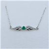 Image 1 : Sterling Silver Natural Emerald (0.25ct) and CZ (0.16ct) Necklace, W/A $645.00. Emerald is the birth