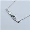 Image 4 : Sterling Silver Natural Emerald (0.25ct) and CZ (0.16ct) Necklace, W/A $645.00. Emerald is the birth