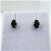 Image 1 : 10KT Yellow Gold Natural Blue Sapphire (1ct) with Diamonds (0.02ct) Earrings, W/A $1085.00. Sapphire