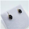 Image 2 : 10KT Yellow Gold Natural Blue Sapphire (1ct) with Diamonds (0.02ct) Earrings, W/A $1085.00. Sapphire