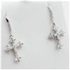 Image 2 : Sterling Silver CZ Cross Shape Earrings, Retail $250.00.