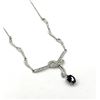 Image 1 : Sterling Silver Natural Blue Sapphire (1.15ct) with CZ (0.50ct) Necklace, W/A $715.00. Sapphire is t