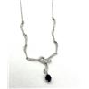 Image 2 : Sterling Silver Natural Blue Sapphire (1.15ct) with CZ (0.50ct) Necklace, W/A $715.00. Sapphire is t