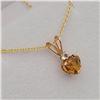 Image 1 : 10KT Yellow Gold Natural Yellow Sapphire (0.40ct) and Natural Moonstone (0.04ct) Heart Shape Pendant