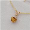 Image 3 : 10KT Yellow Gold Natural Yellow Sapphire (0.40ct) and Natural Moonstone (0.04ct) Heart Shape Pendant