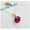 Image 4 : 10KT Yellow Gold Natural Enhanced Ruby (2.65ct) Pendant With Gold Plated Sterling Silver Chain, Reta