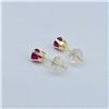 Image 2 : 14KT Yellow Gold Natural Rubies (0.66ct) Earrings, W/A $915.00. Ruby is the birthstone for July.