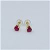 Image 3 : 14KT Yellow Gold Natural Rubies (0.66ct) Earrings, W/A $915.00. Ruby is the birthstone for July.