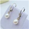 Image 3 : Sterling Silver Freshwater Pearl 7-6.6mm Drop Style Earrings, W/A $565.00.