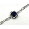 Image 2 : Sterling Silver Natural Blue Sapphire (2.25ct) with CZ (0.48ct) Bracelet, W/A $900.00. Sapphire is t