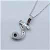 Image 4 : Sterling Silver Natural Blue Sapphire (0.30ct) and CZ (0.12ct) Pendant With Sterling Silver Chain, W