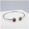 Image 1 : Sterling Silver Natural Enhanced Ruby (0.70ct) with CZ (0.20ct) Bangle Bracelet, W/A $850.00. Ruby i