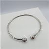 Image 2 : Sterling Silver Natural Enhanced Ruby (0.70ct) with CZ (0.20ct) Bangle Bracelet, W/A $850.00. Ruby i