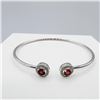 Image 3 : Sterling Silver Natural Enhanced Ruby (0.70ct) with CZ (0.20ct) Bangle Bracelet, W/A $850.00. Ruby i