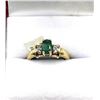 Image 1 : 14KT Yellow Gold Natural Emerald (0.40ct) and Natural Diamonds (0.04ct) Ring, Size 5, W/A $1745.00.