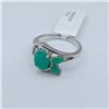 Image 2 : Sterling Silver Natural Emerald (1.2ct) Ring, Size 5.75, W/A $460.00. Emerald is the birthstone for 