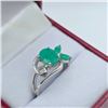 Image 4 : Sterling Silver Natural Emerald (1.2ct) Ring, Size 5.75, W/A $460.00. Emerald is the birthstone for 